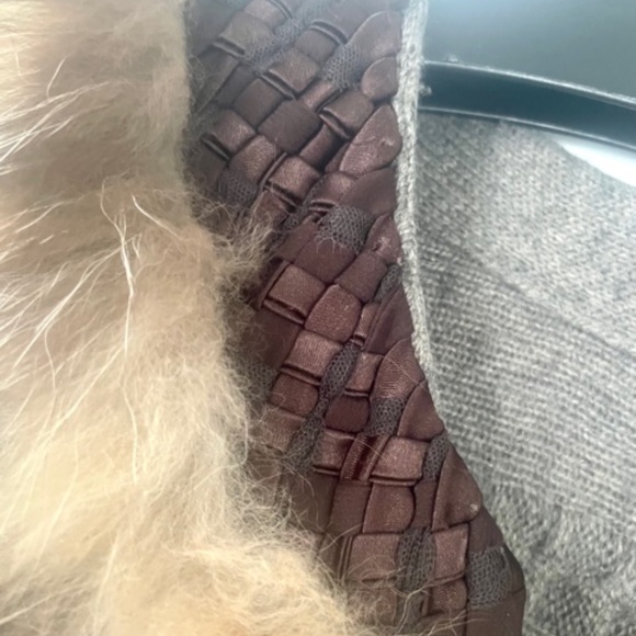 SYMETRIE YVES SALOMON ARCTIC FOX CASHMERE SWEATER COAT - Picture 9 of 14